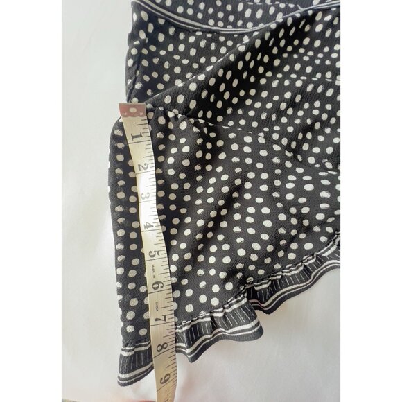 Max Edition Size XL Dress Polka Dot Black White Midi Tie Front Smocked Elastic - Picture 9 of 9
